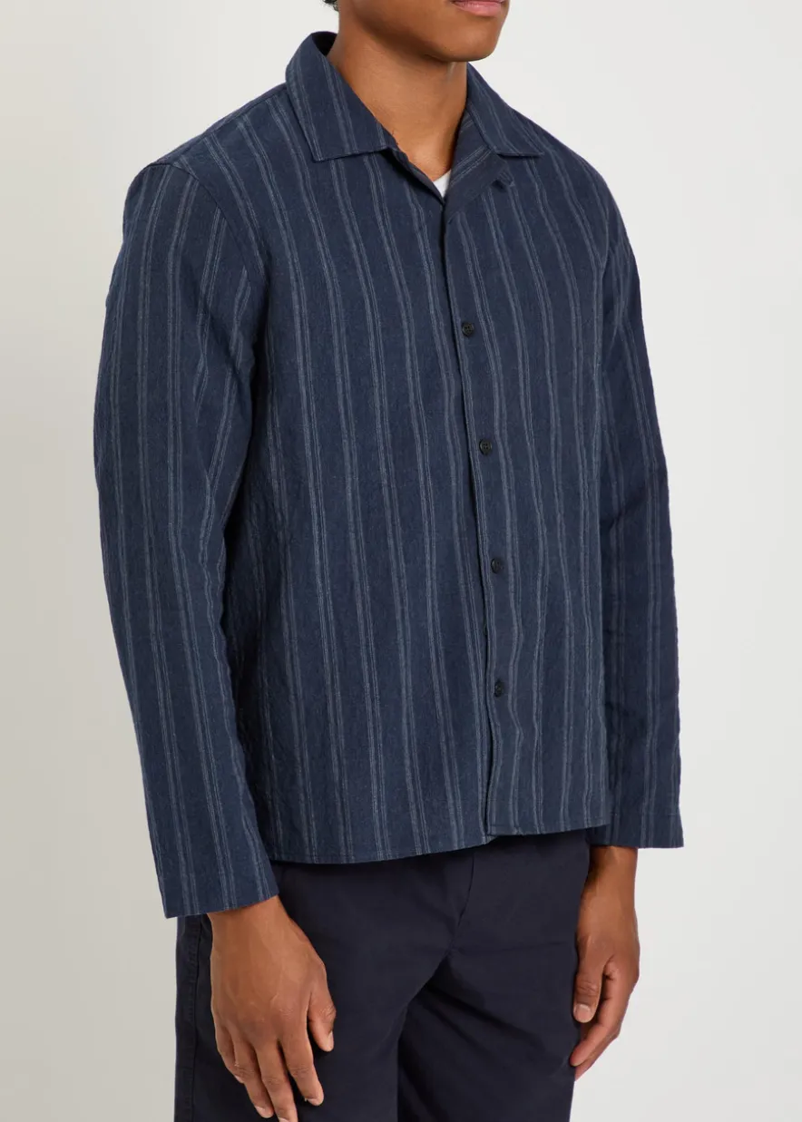 Corey striped cotton-blend shirt