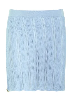 Corsica pointelle-knit mini skirt
