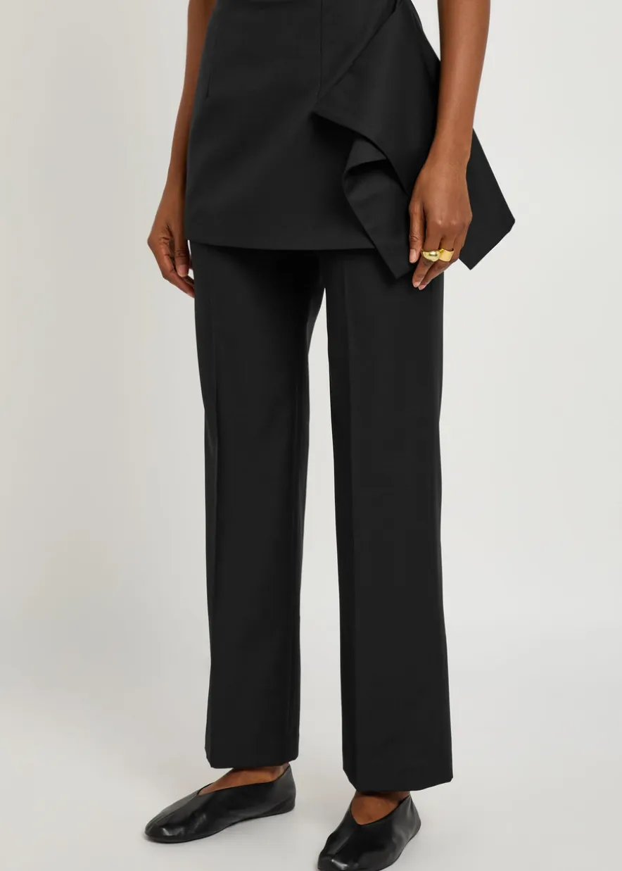 Cosette layered-effect wool-blend trousers
