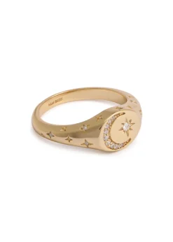 Cosmic 18kt gold-plated signet ring