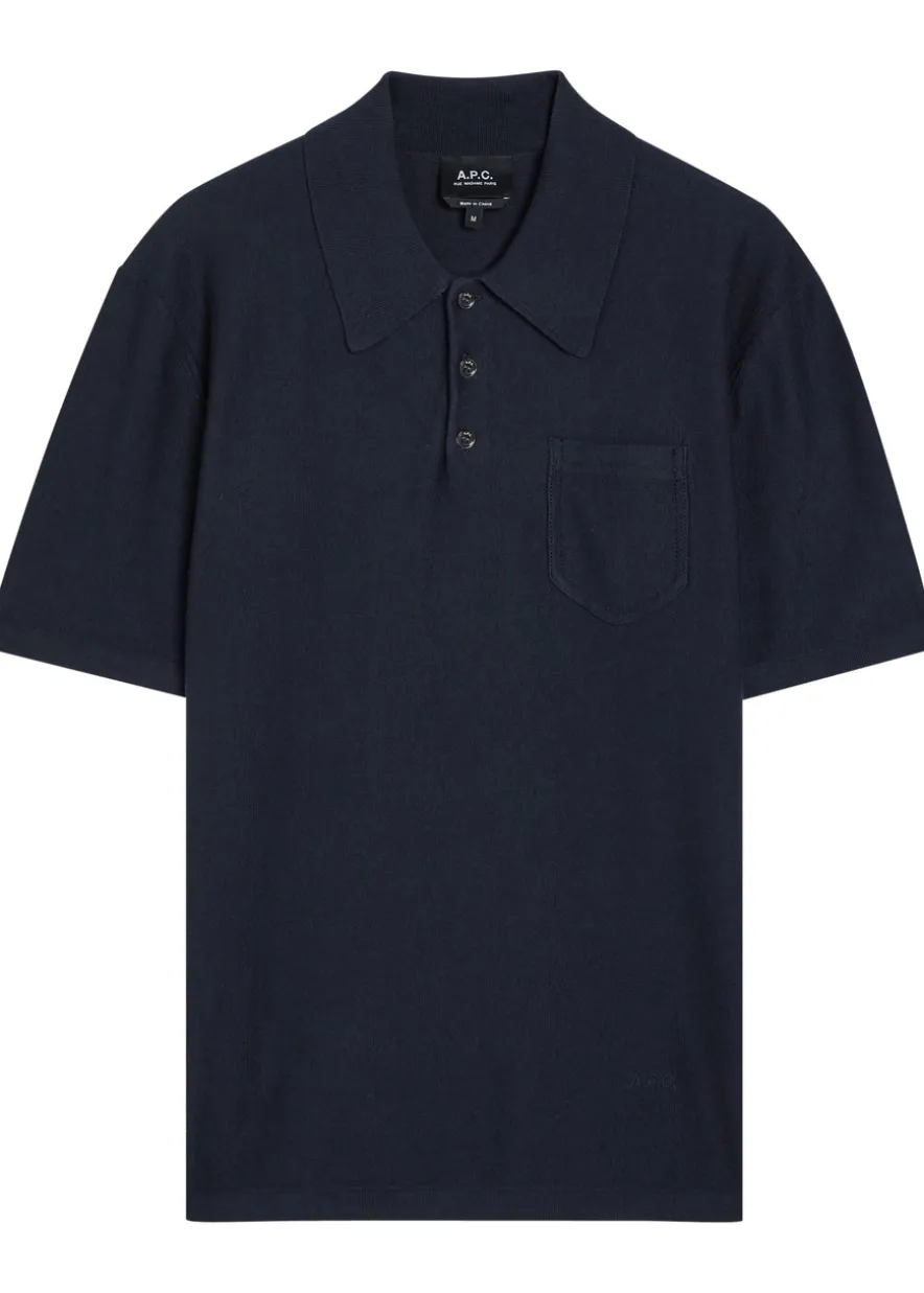 Cotton and cashmere-blend polo shirt