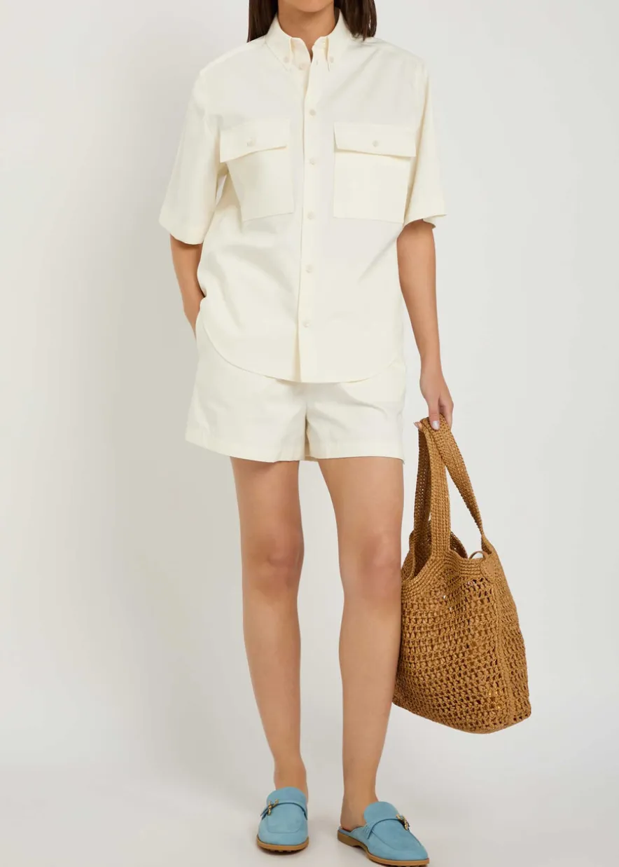 Cotton and silk-blend shorts