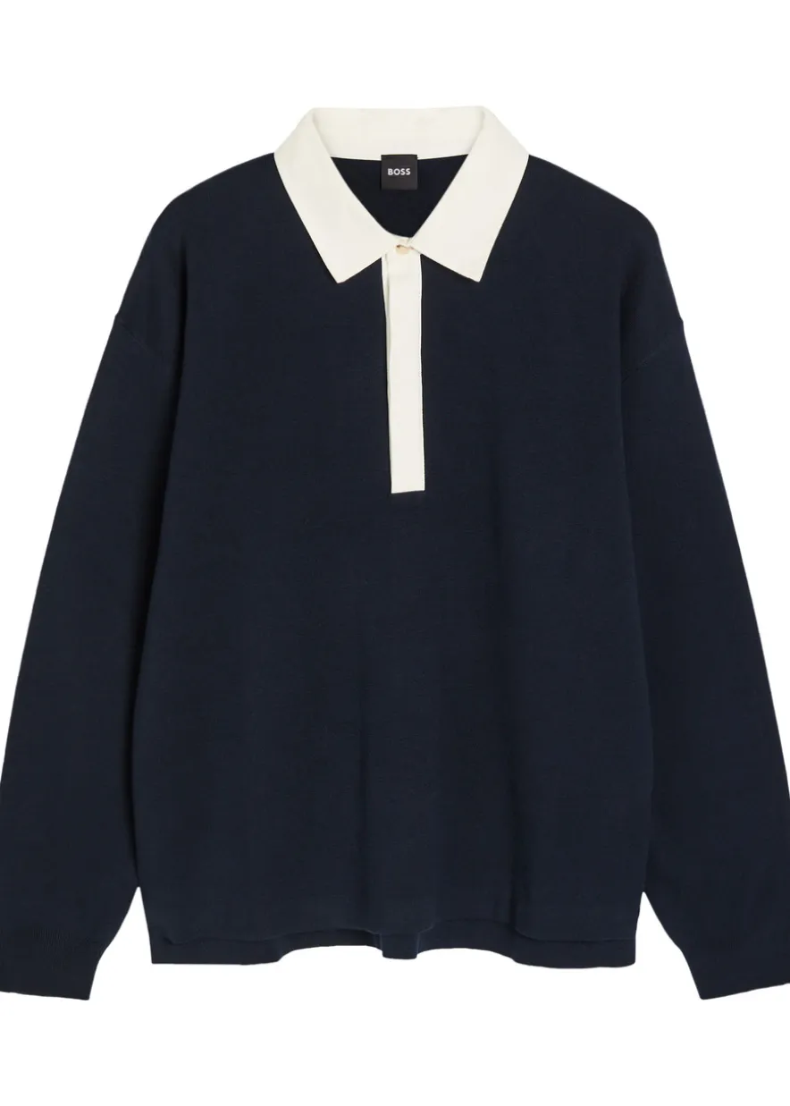 Cotton and wool-blend rugby top