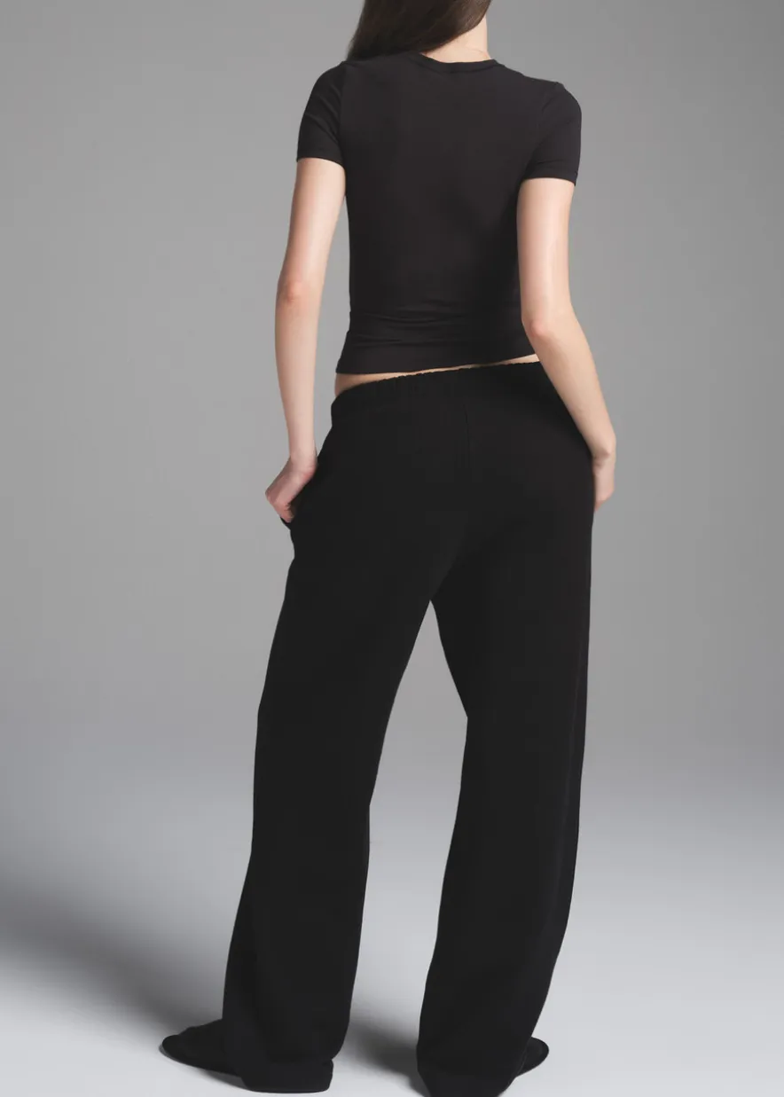 Cotton-blend straight-leg sweatpants