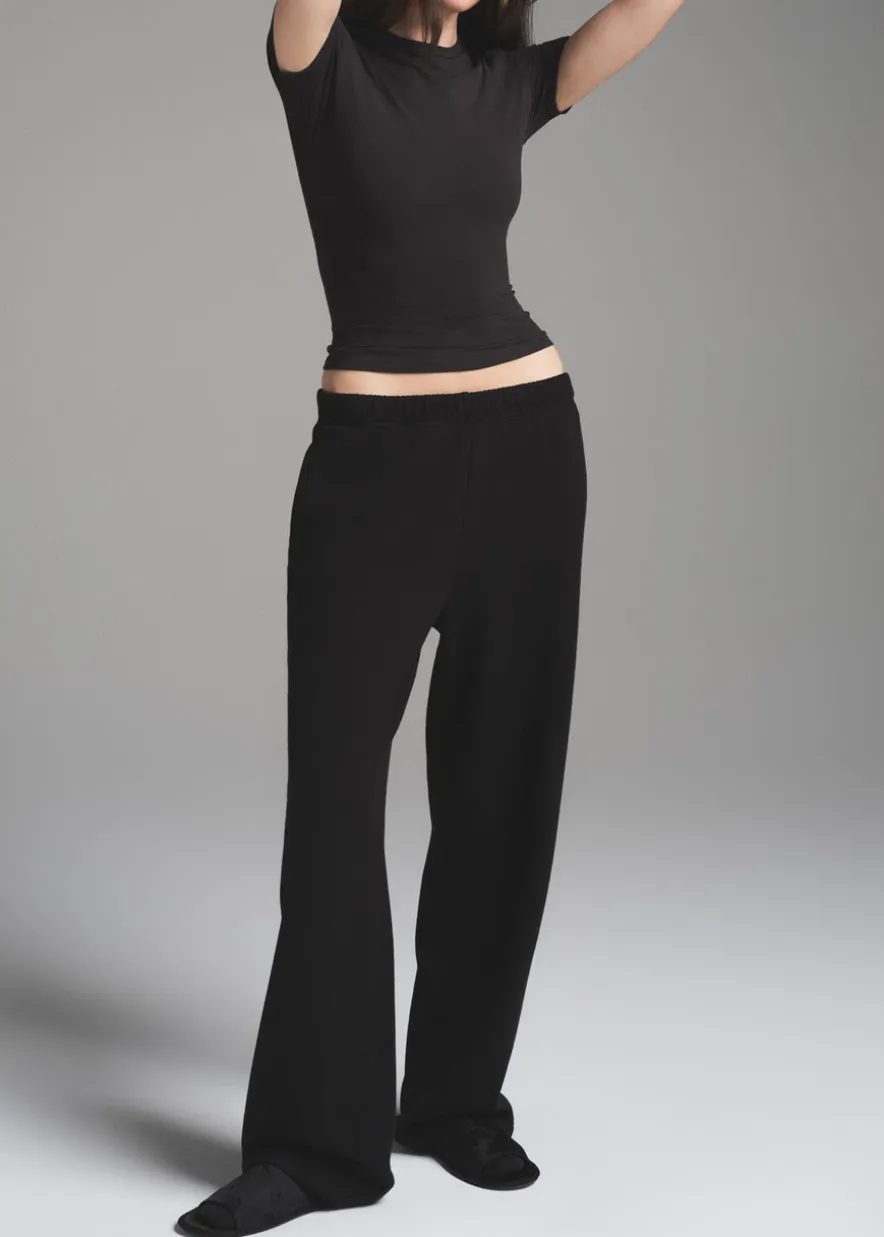 Cotton-blend straight-leg sweatpants