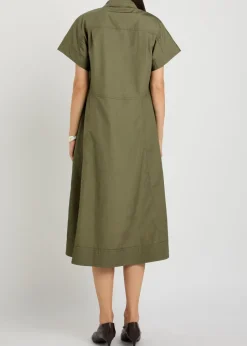 Cotton-poplin midi shirt dress
