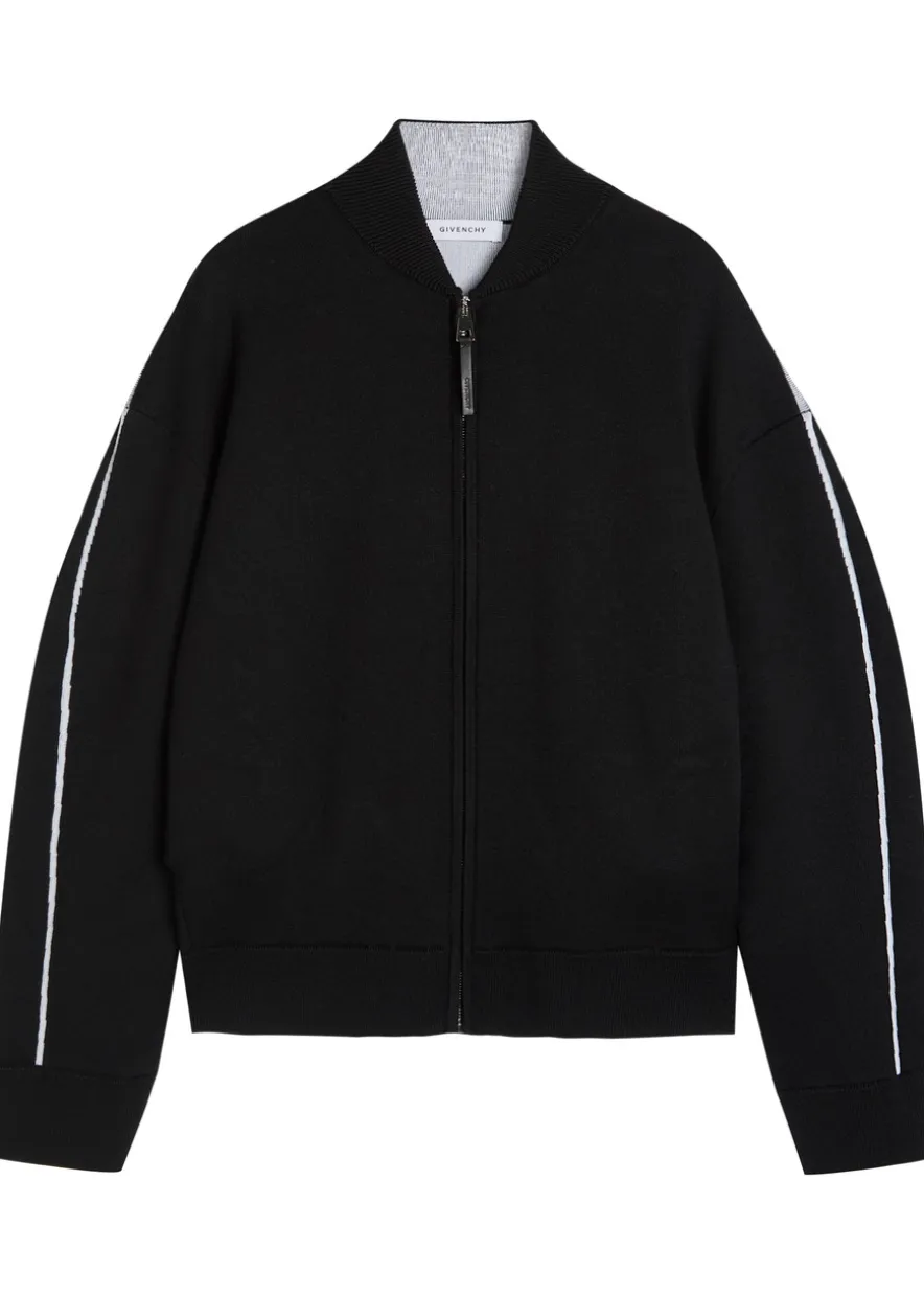 Couture logo-intarsia wool-blend cardigan