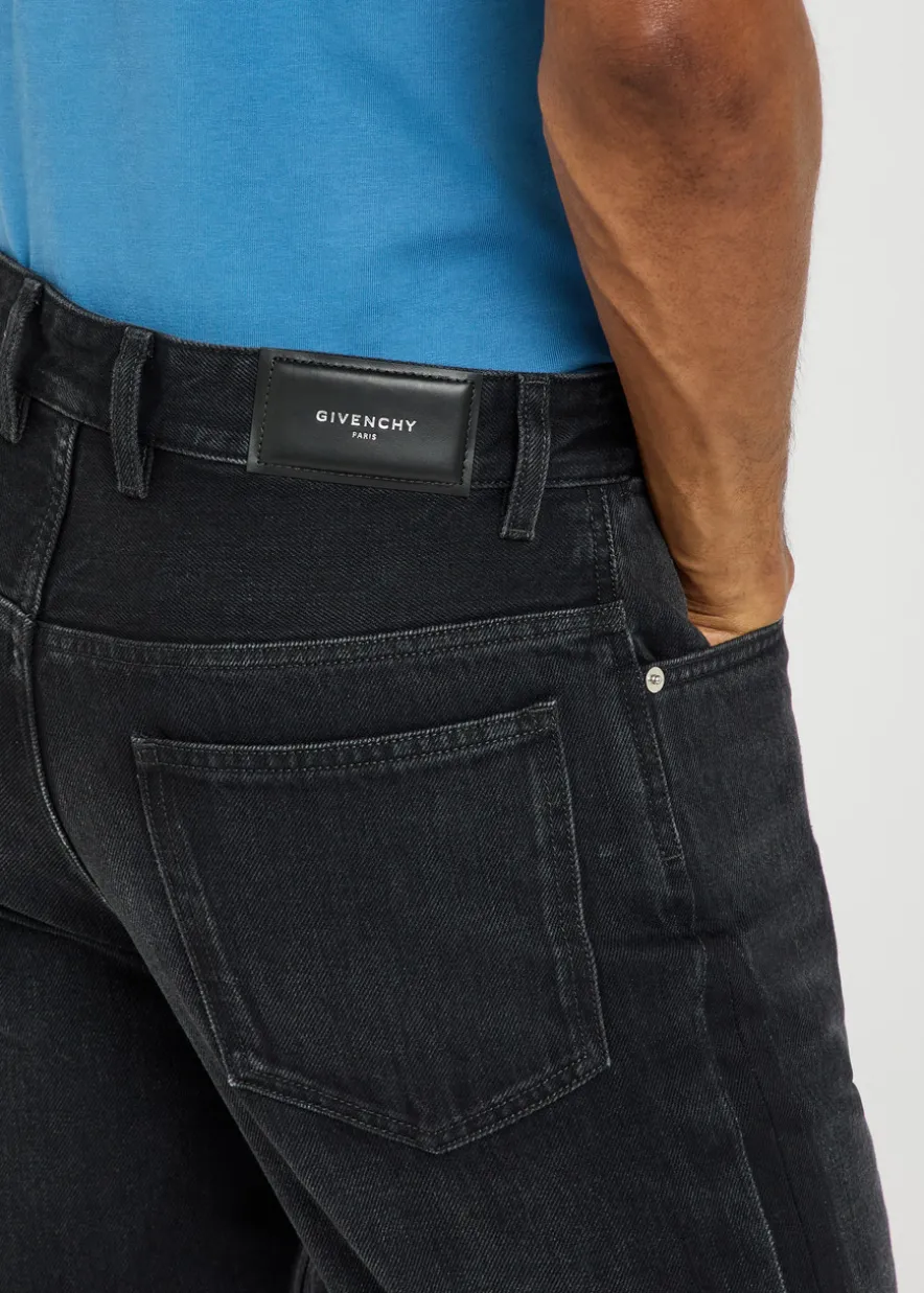 Couture seam straight-leg jeans