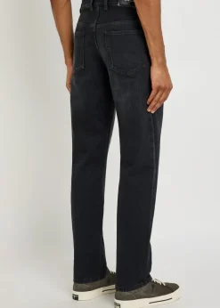 Couture seam straight-leg jeans