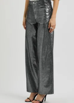 Cover metallic wide-leg jeans