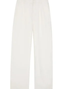 Creased satin trousers