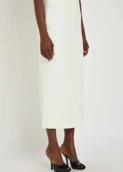 Crepe midi skirt