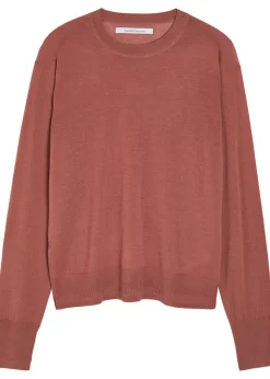 Crew-neck fine-knit T-shirt