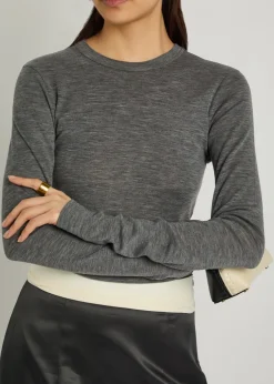 Crew-neck merino wool T-shirt