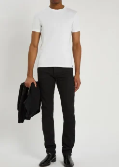 Crew-neck stretch-cotton T-shirt