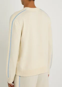 Crew-neck wool and cashmere-blend jumper