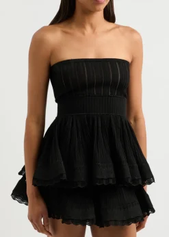 Crinoline ribbed-knit top