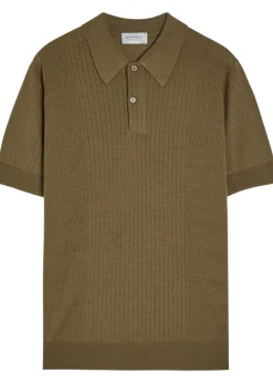 Croall ribbed merino wool polo shirt