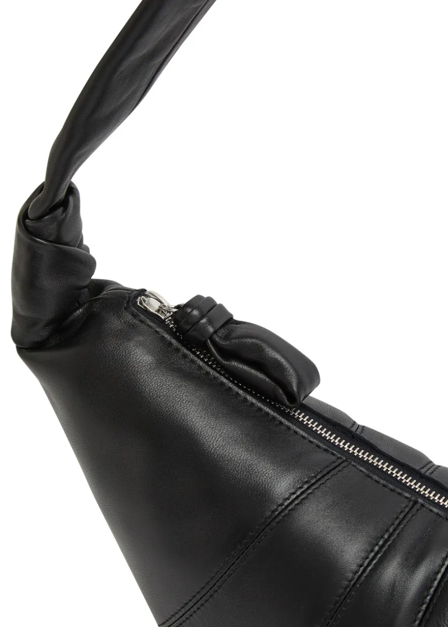 Croissant medium grained leather shoulder bag