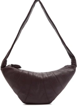 Croissant medium grained leather shoulder bag