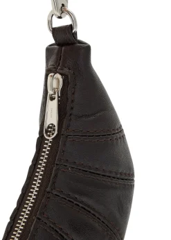 Croissant mini leather bag charm