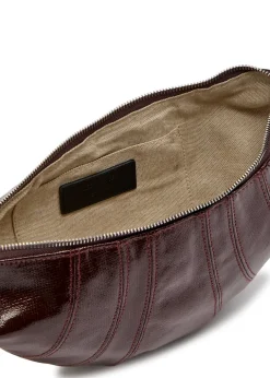 Croissant small glossed leather shoulder bag