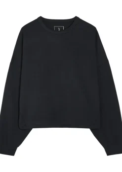 Cropped jersey sweatshirt