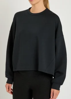 Cropped jersey sweatshirt