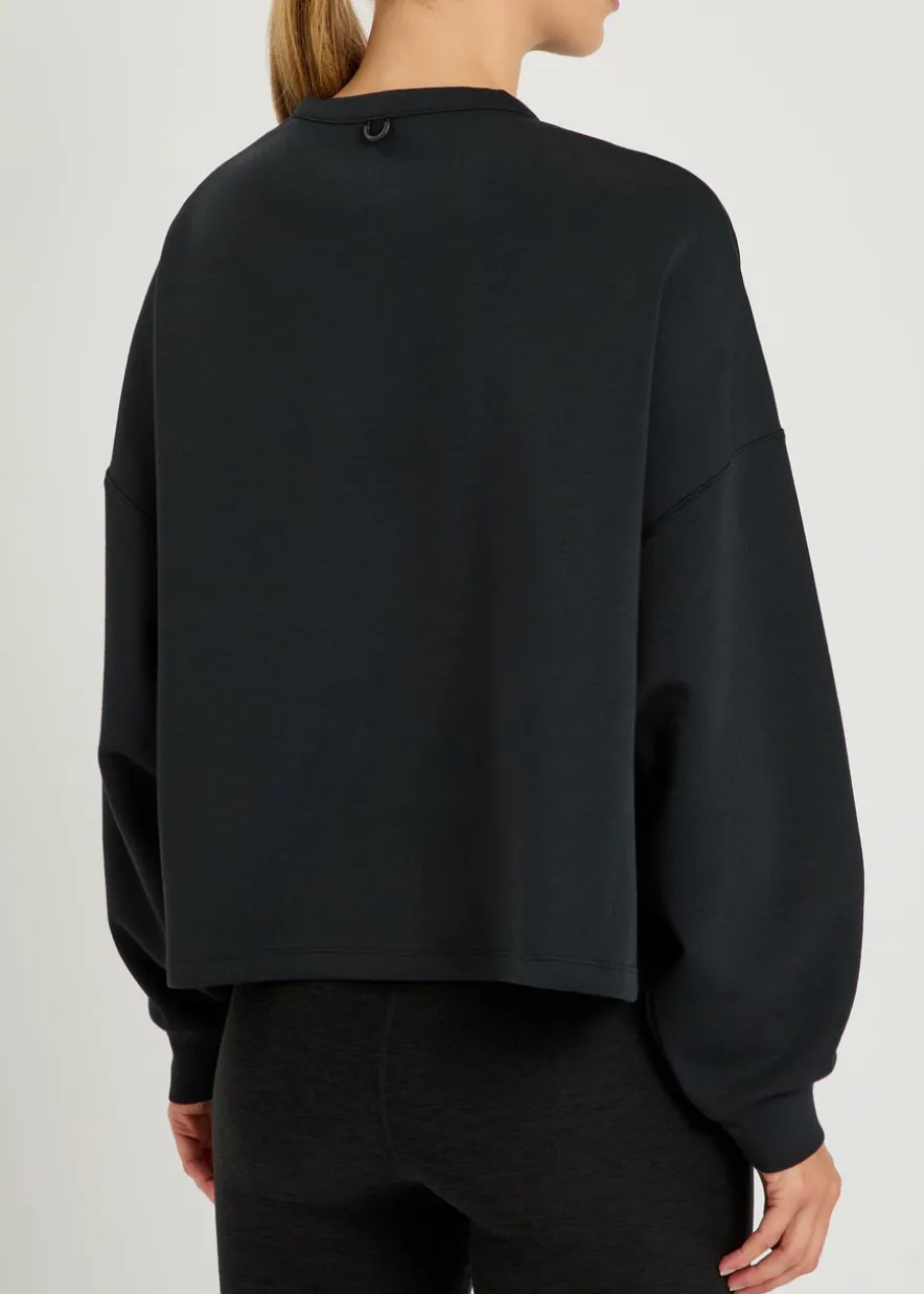 Cropped jersey sweatshirt