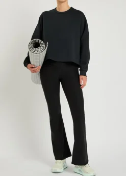 Cropped jersey sweatshirt