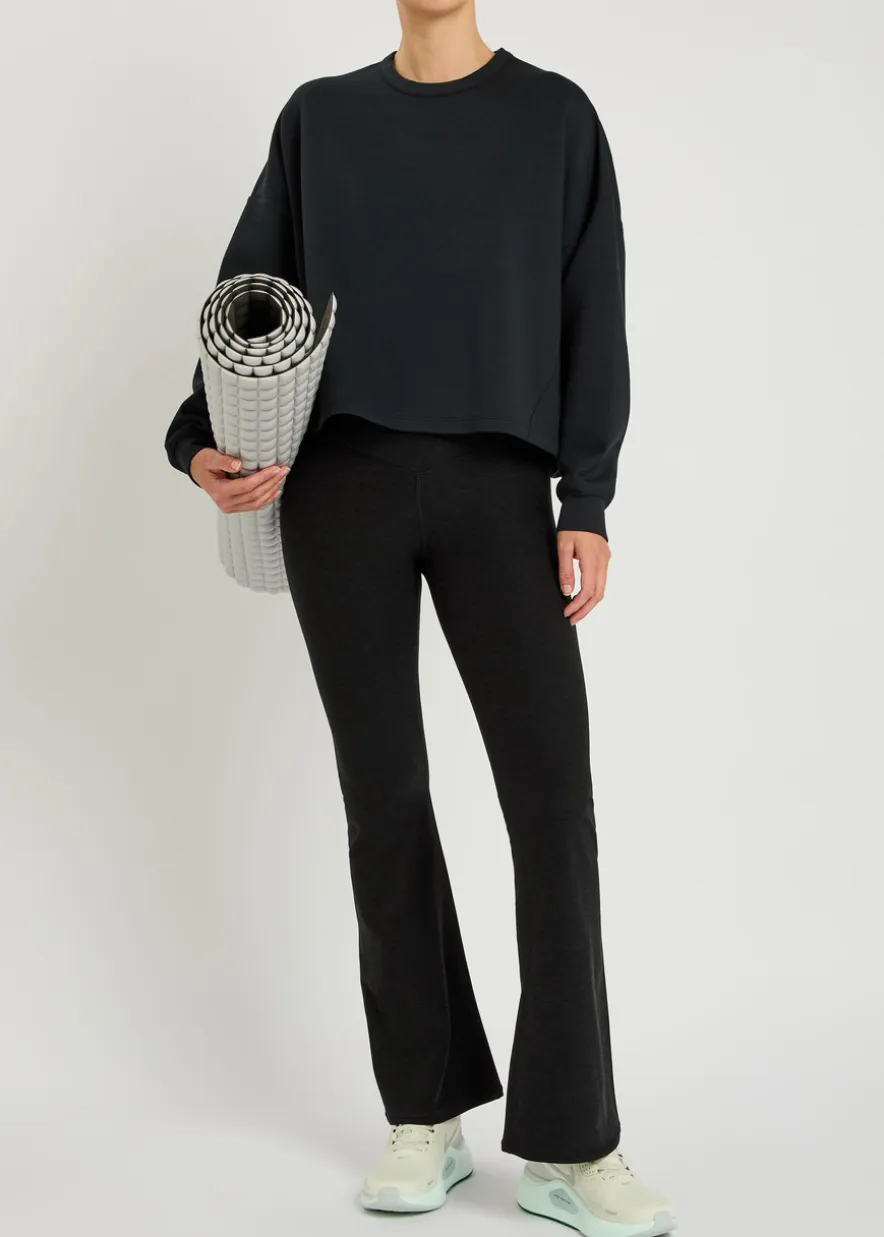 Cropped jersey sweatshirt