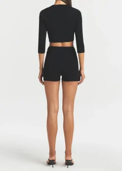 Cropped knit cardigan