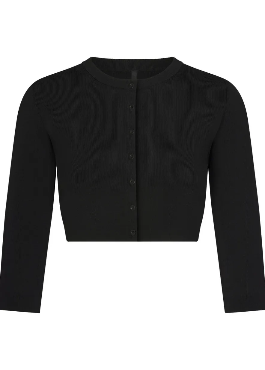 Cropped knit cardigan