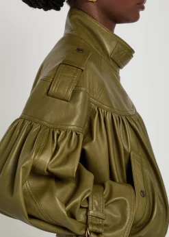Cropped leather jacket