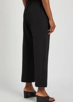 Cropped wide-leg trousers