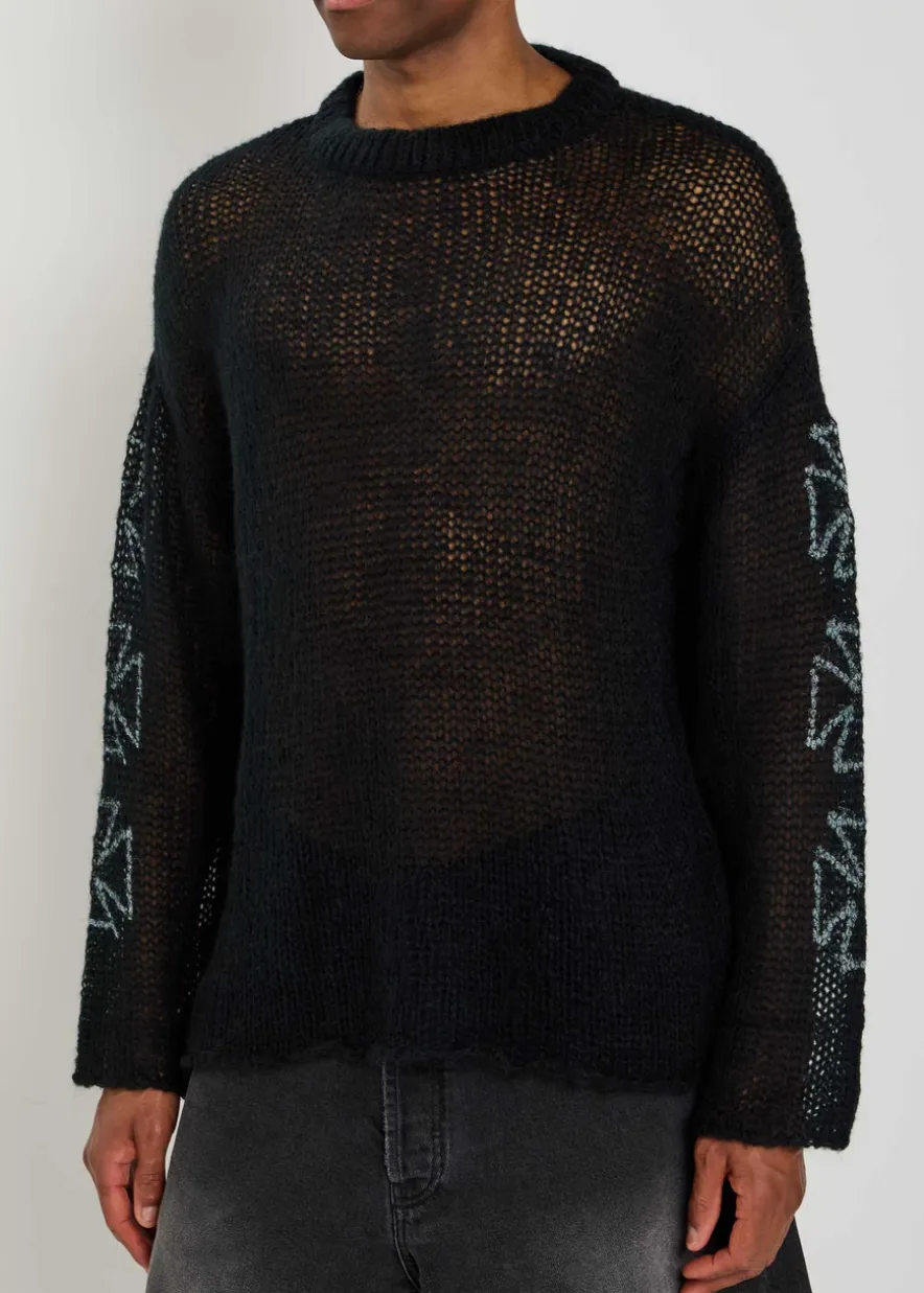 Cross open-knit jumper