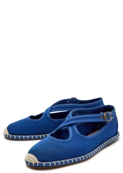 Cross-over grosgrain espadrille Mary Jane flats