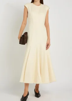Crowther silk and wool-blend midi dress