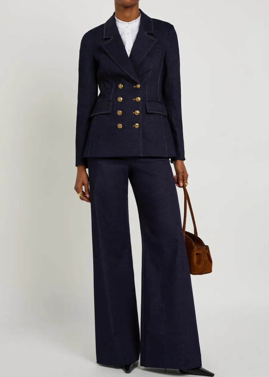 Crue wide-leg stretch-denim trousers