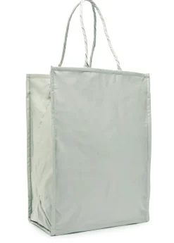 Crumplable logo-embroidered woven tote