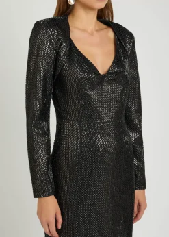 Crystal-embellished crepe cropped jacket