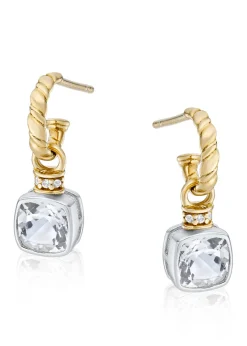 Crystal-embellished 18kt gold vermeil hoop earrings