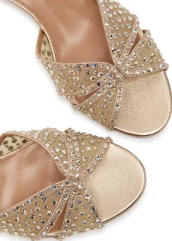 Crystal Lover 35 embellished metallic nappa mules