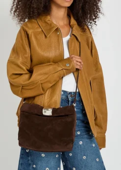 Cuff suede clutch
