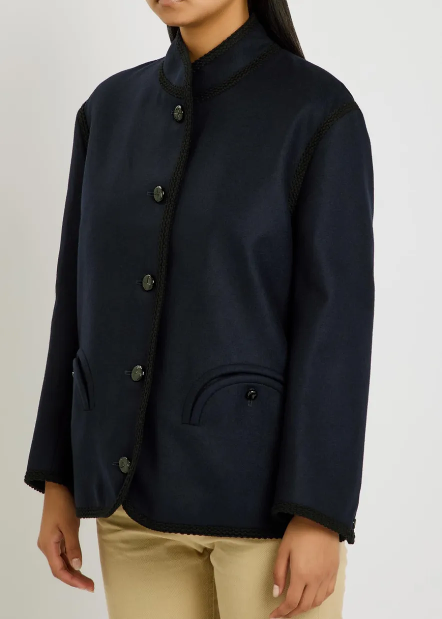 Curly embroidered wool jacket