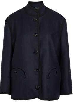 Curly embroidered wool jacket