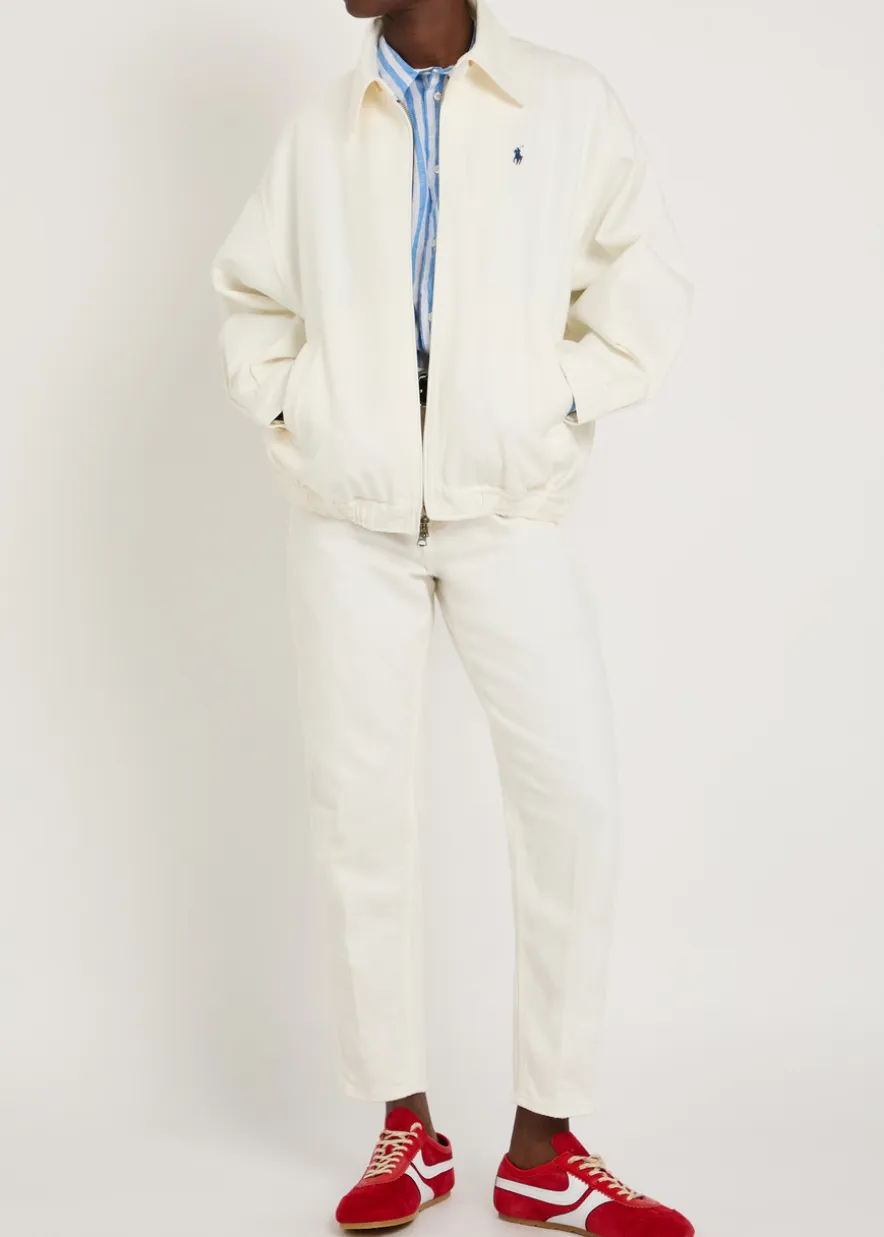 Curved tapered-leg jeans