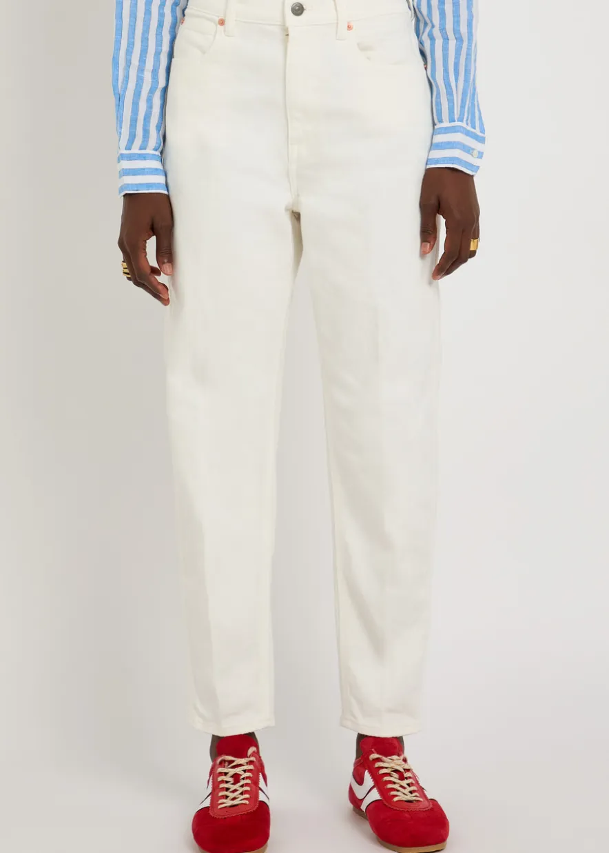 Curved tapered-leg jeans