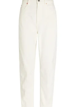 Curved tapered-leg jeans