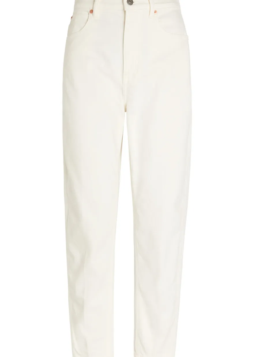 Curved tapered-leg jeans